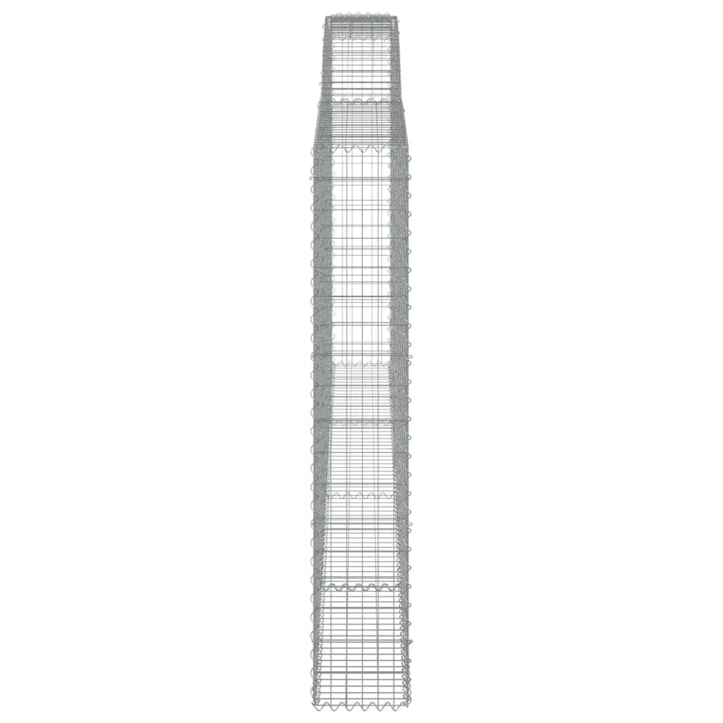 Set di 4 gabbioni ad arco per recinzioni a gabbia e muri di contenimento 400 x 30 x 180/200 cm ferro zincato argento 02_0041481