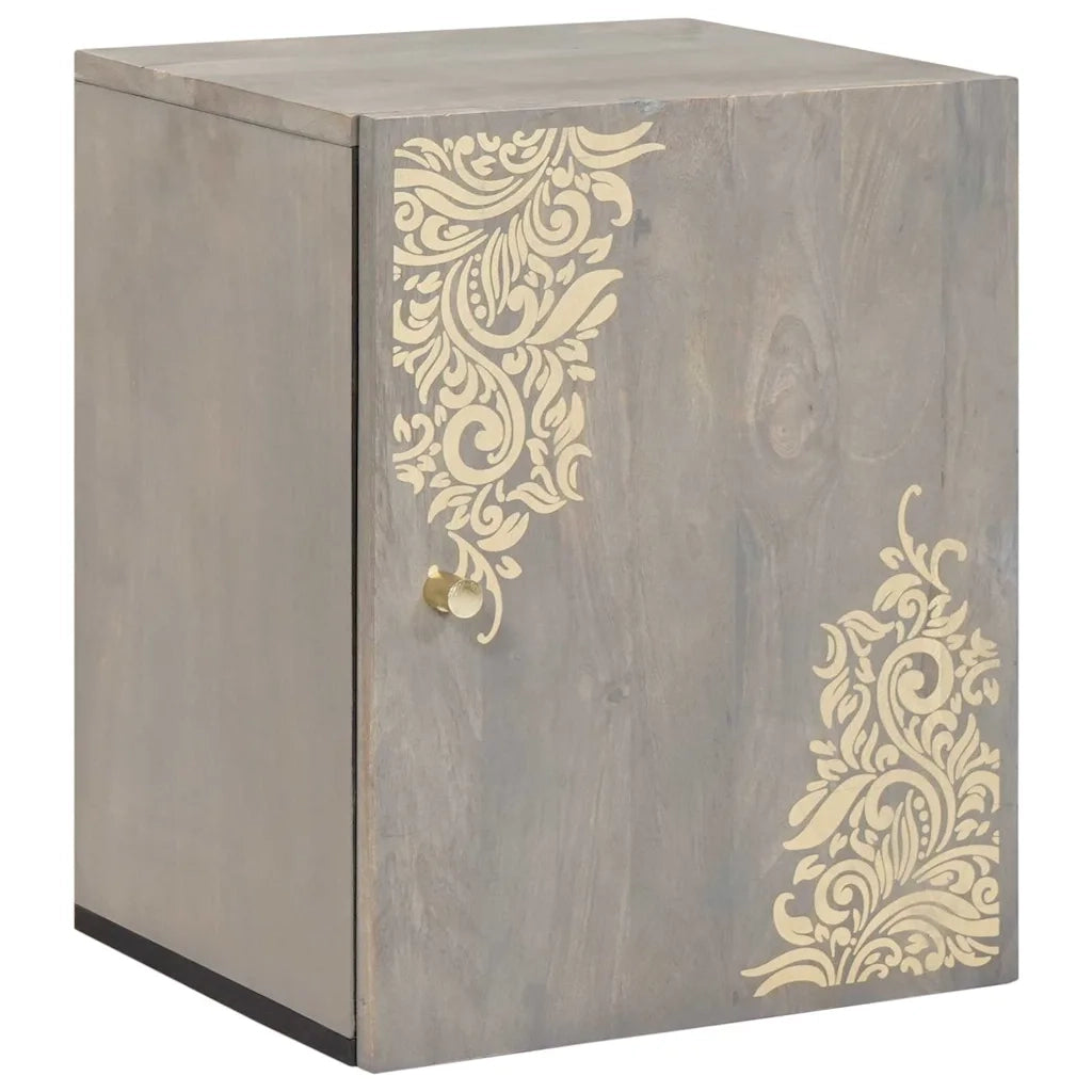 vidaXL Armadio da bagno a muro con porta Grigio 38 x 33 x 48 cm
