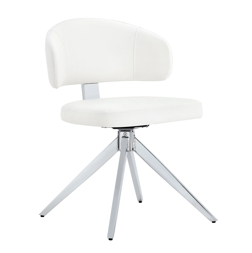 Set 2 sedie da pranzo girevoli a 360° in PU bianco HAVRYA