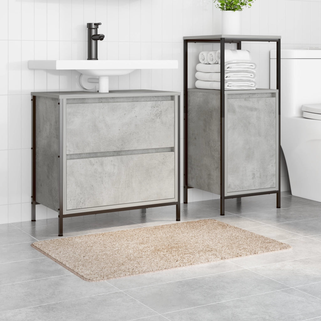 Tappetino da Bagno Rettangolare Panna 60x90 cm in Polipropilene Antiscivolo