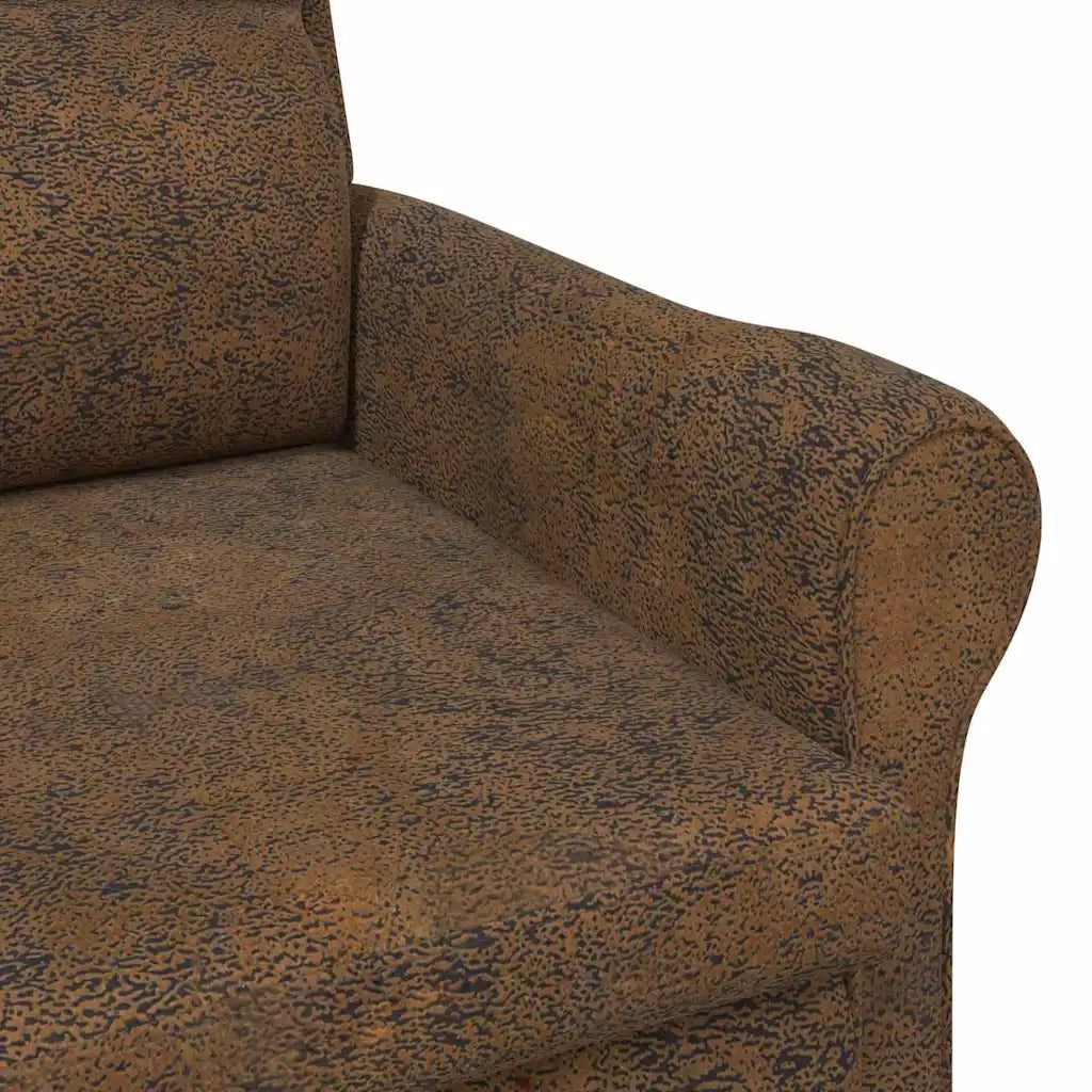 Poltrona-Divano Sedia-Poltroncina Marrone Pelle Sintetica