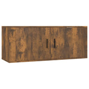 Mobile TV multimediale scaffale TV mobile TV sala da pranzo soggiorno camera da letto da parete rovere affumicato 100 x 34,5 x 40 cm marrone 02_0028122
