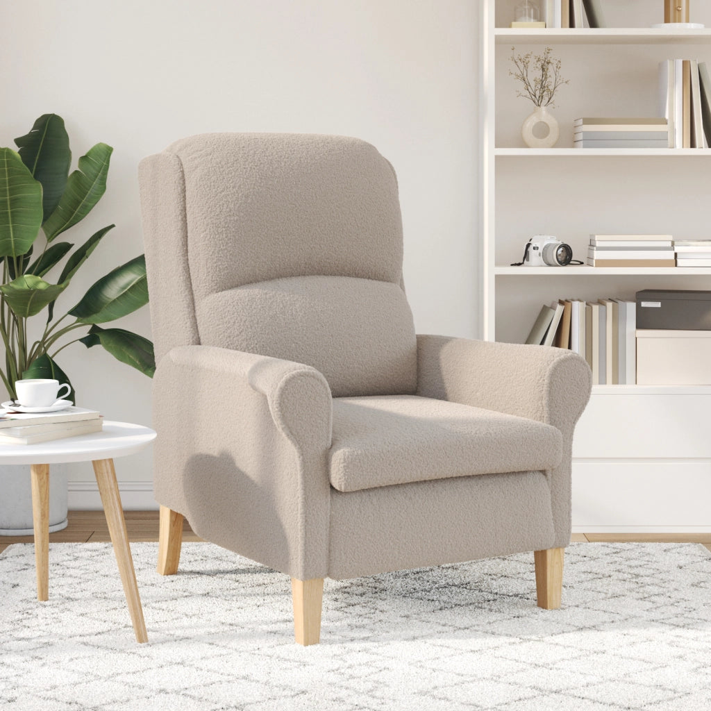 Poltrona Ergonomica Grigio chiaro Poliestere, Legno Standard