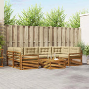 Set di divani da esterno con cuscino 7 pcs Naturale e Beige