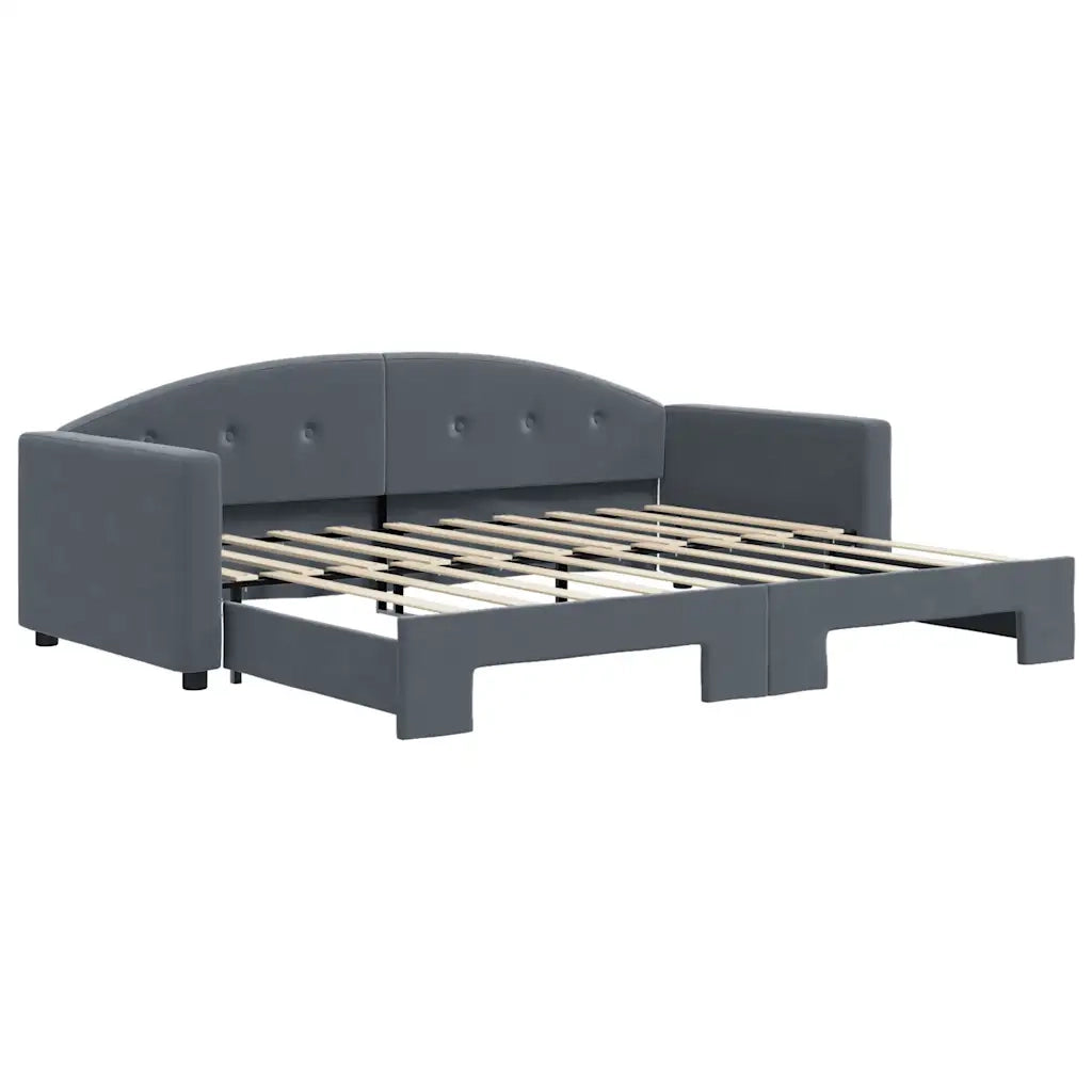 Divano Letto con Letto Estraibile-Sofa Letto-Daybed Grigio Scuro 90x190cm Velluto 898795