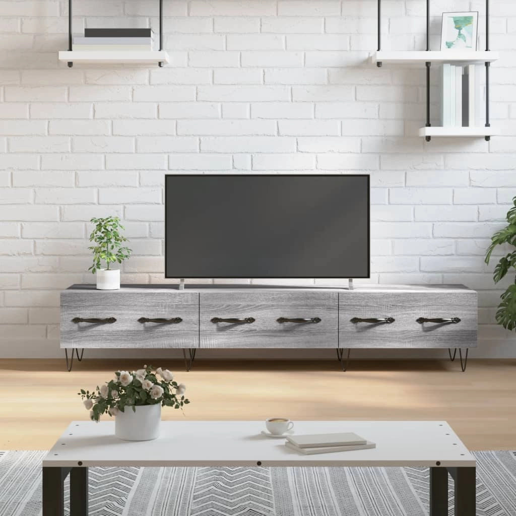 Mobile TV multimediale mensola TV credenza TV sala da pranzo soggiorno camera da letto Sonoma 150 x 36 x 30 cm legno ingegnerizzato grigio 02_0028414
