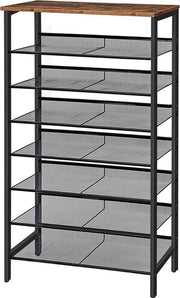 Raccoglitore di Scarpe 8 Strati - Per 24-32 Paia - Metallo/Legno - Design Industriale