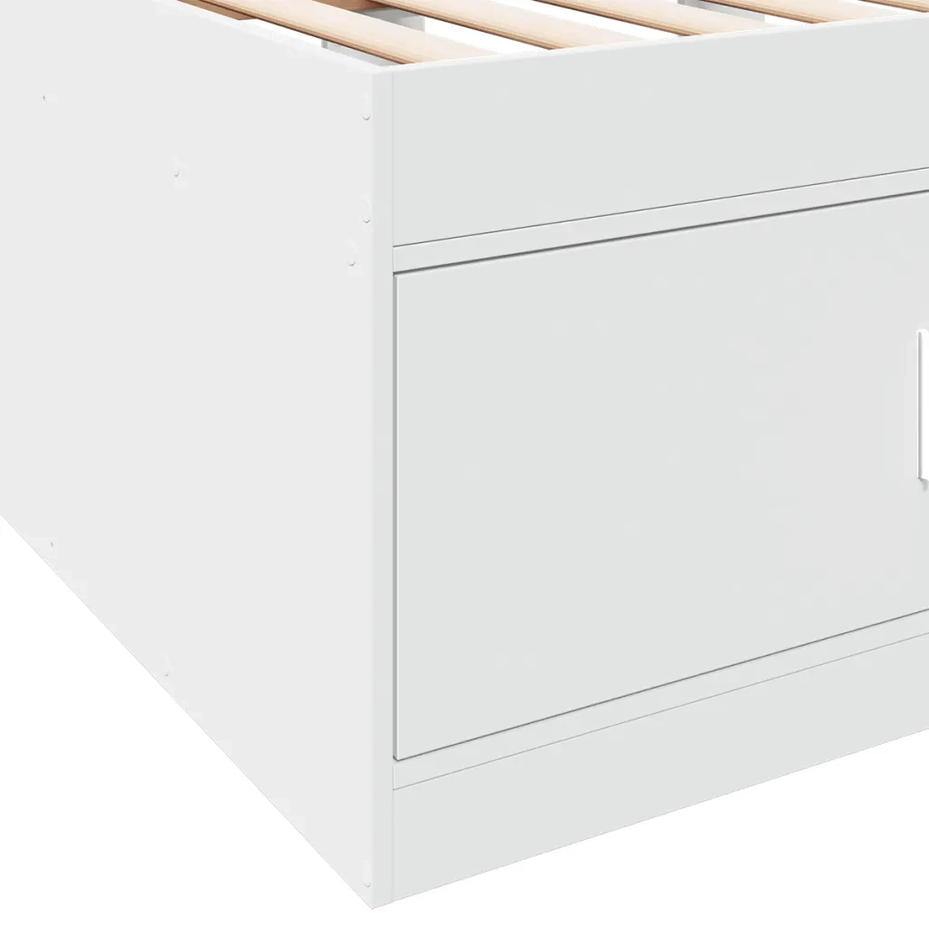 Divano Letto con Cassetti senza Materasso Bianco 75x190 cm 3280258