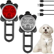 Haltere per cani 2 pezzi - Ricarica USB - Luce LED lampeggiante - Impermeabile - Luce di sicurezza - Illuminazione collare per cani - Sicurezza notturna .