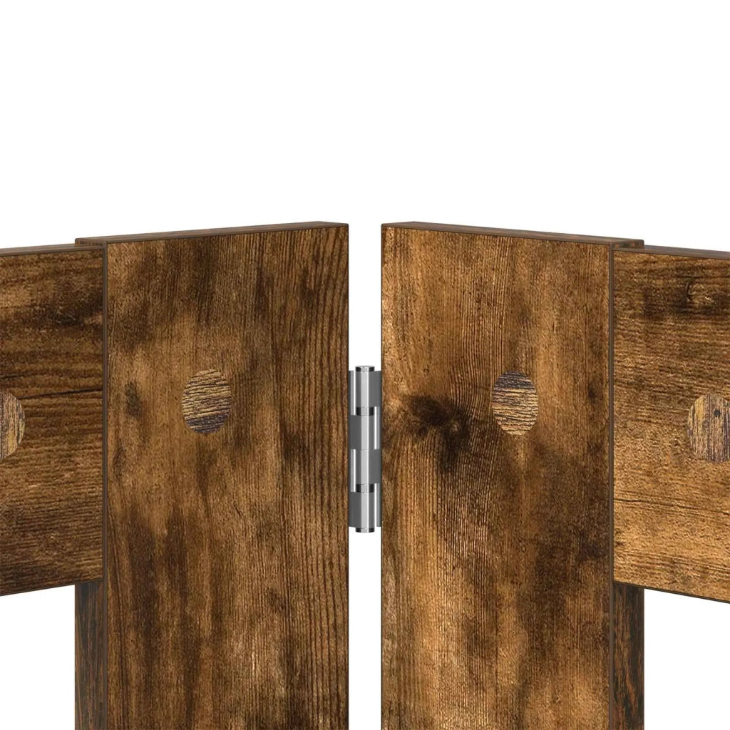 Cancello per cani con supporti 2 pz Rovere Fumo 80 x 60 cm CFW2393315