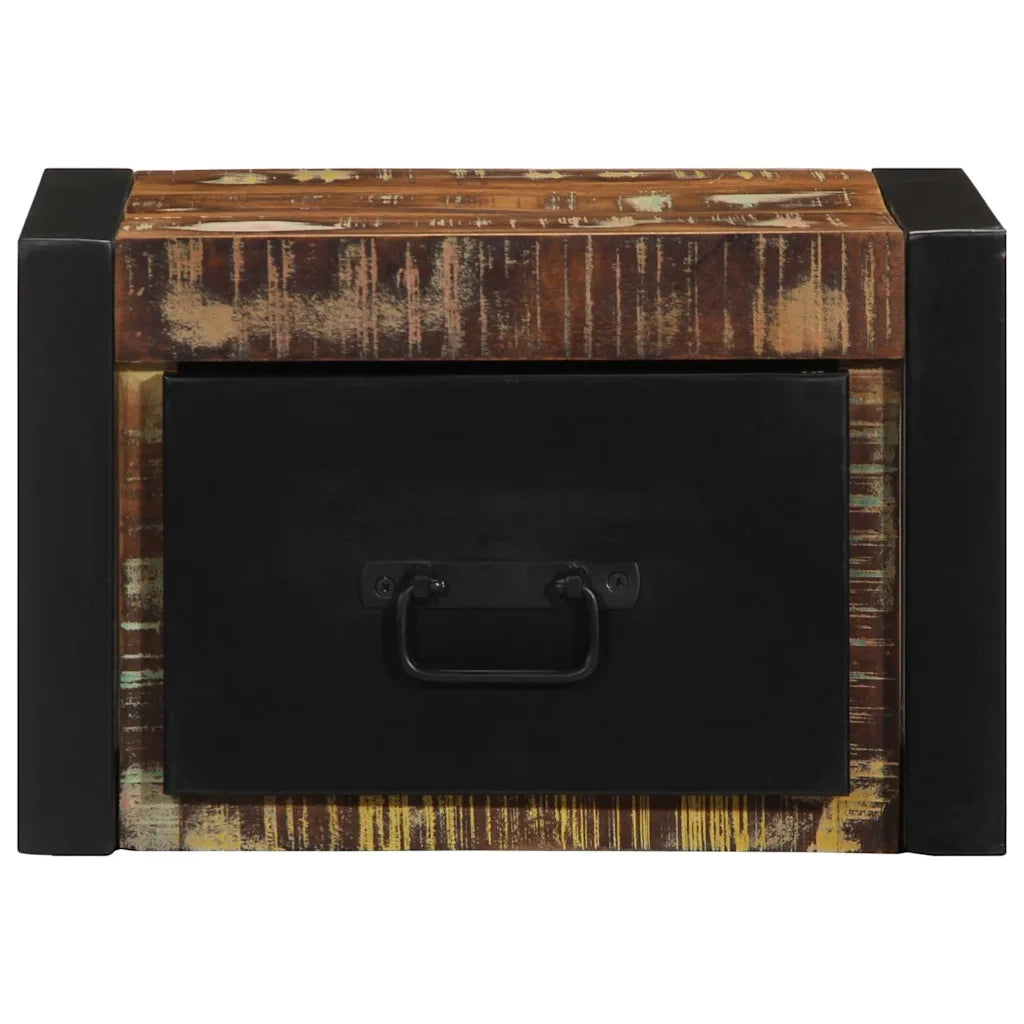 Comodino-Tavolino da notte Multicolore 40x35x25 cm in Legno Massello Recupero
