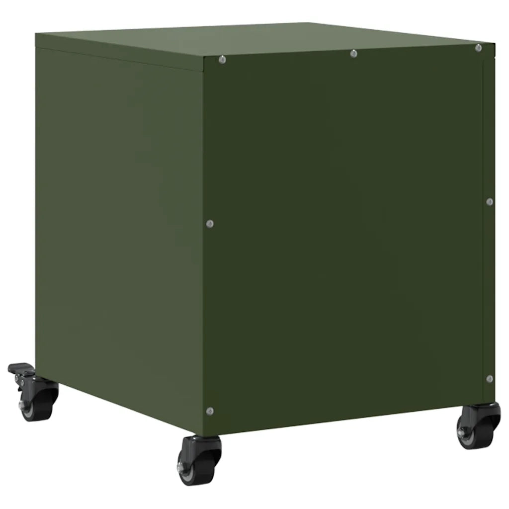 Comodini 2 pz Verde Oliva 36x39x43,5 cm in Acciaio