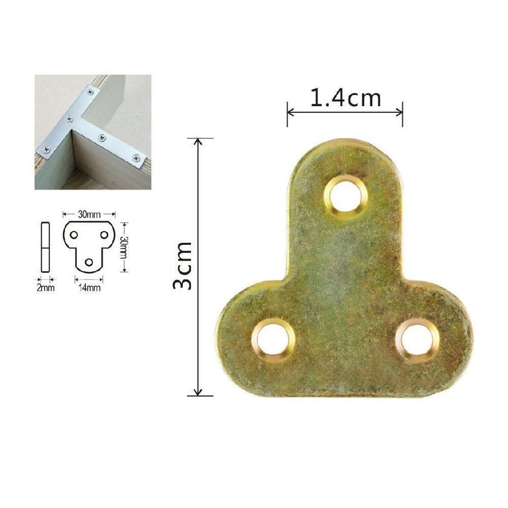 Trade Shop - Set 4 Pz Lastrina Lastrine Ad Angolo Forma T 30x14x2mm Con Viti Per Mobili 91222 -