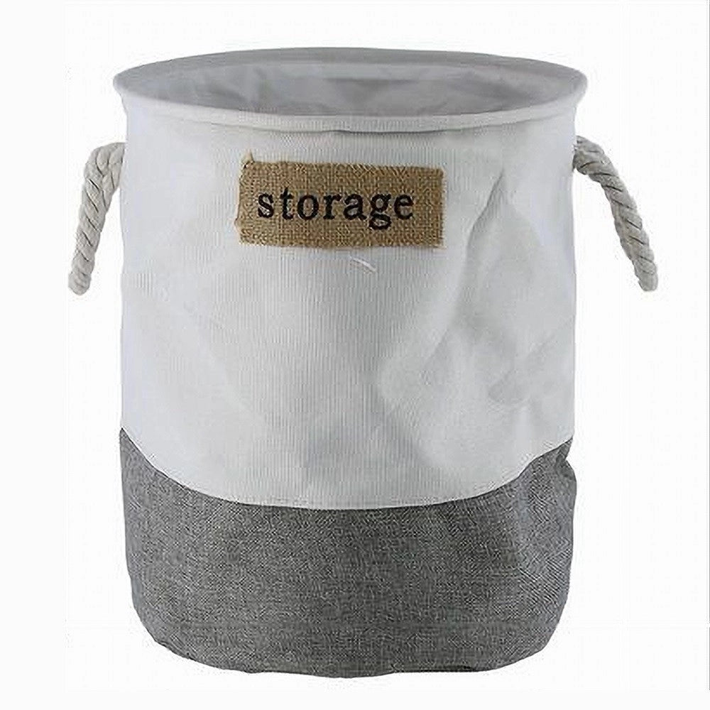 Trade Shop - Porta Biancheria Tessuto Con Manici Sacca Riporre Vestiti Sporchi 35x45 Cm 10626 -