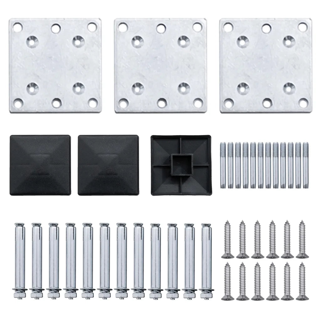 Set Pannelli di Recinzione in WPC 353x105 cm Nero
