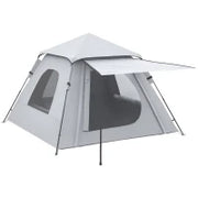 Tenda da campeggio da 2-3 persone con Veranda, 210x210x150cm, grigia e bianca