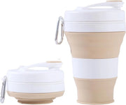 Moka siliconica pieghevole con manico 600 ml - tazza da caffè portatile per viaggio - grande tazze da caffè - flacone pieghevole per bere - tazza da caffè da viaggio per scuola lavoro viaggio