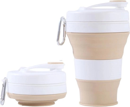 Moka siliconica pieghevole con manico 600 ml - tazza da caffè portatile per viaggio - grande tazze da caffè - flacone pieghevole per bere - tazza da caffè da viaggio per scuola lavoro viaggio