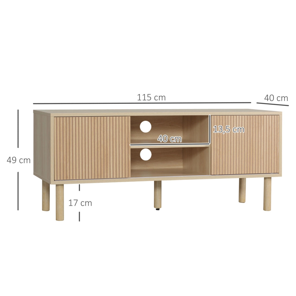 Mobile TV con 2 ante scorrevoli e 2 ripiani ¨C zephmum ¨C 115x40x49 cm
