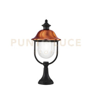 LUME-PALETTO VENEZIA NERO E RAME 1 LUCE ATTACCO E27 IP44 25X53,8CM