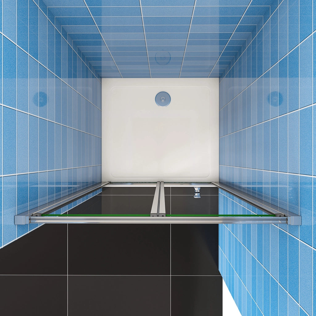 185 cm Box Doccia per Nicchia Porta a Soffietto Vetro Temperato 5 mm Trasparente  Profili Cromati Lucidi 100 cm