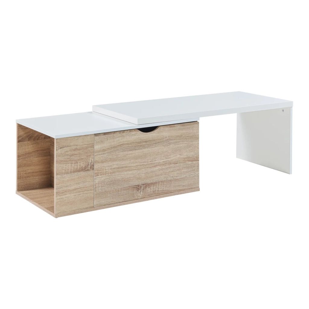 Tavolino laterale 100 x 48 x 40 cm effetto legno bianco 03_0010983