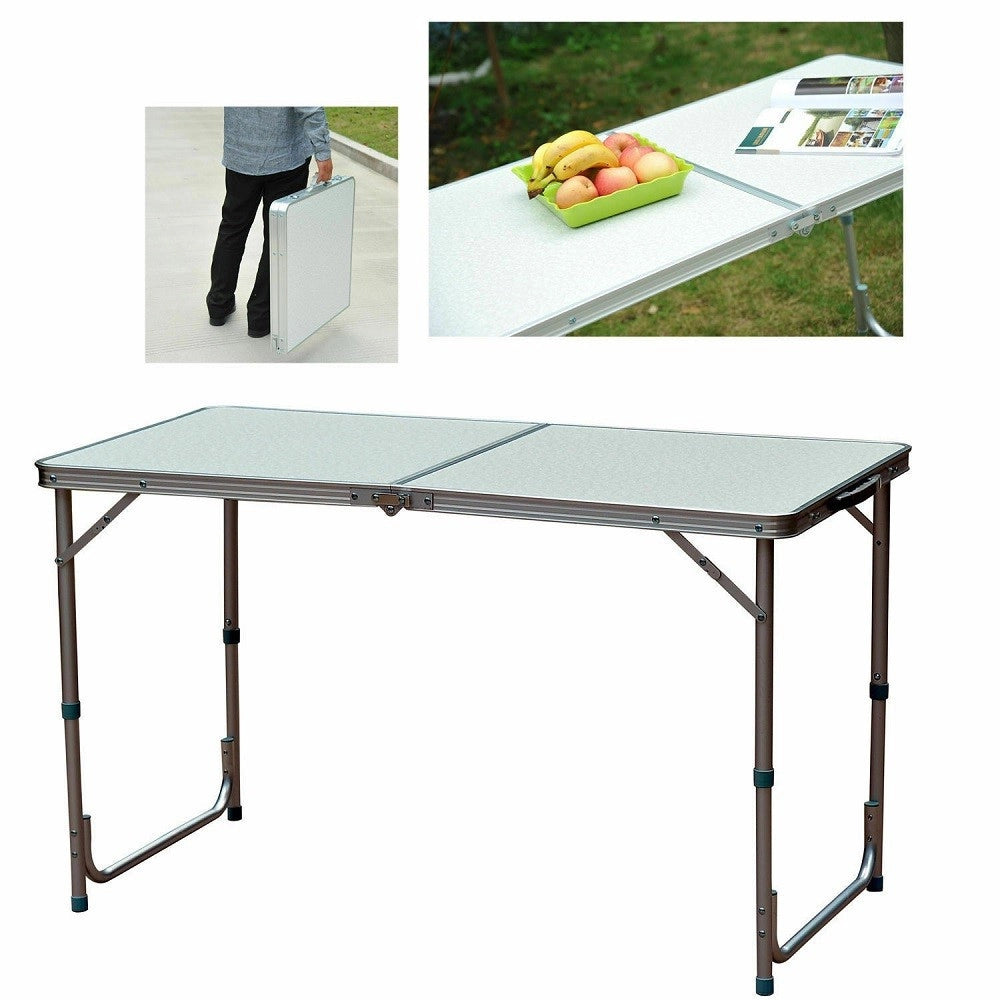 Trade Shop - Tavolo Da Campeggio E Picnic In Alluminio Pieghevole Richiudibile -