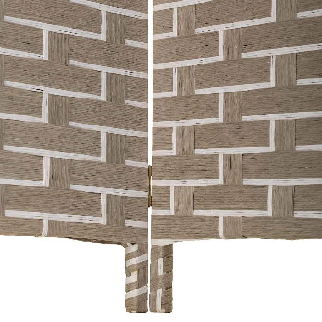 Biombo de papel trenzado 4 hojas 50(x4)x3x180h cm