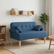 Loveseat con bottoni imbottiti Blu 120 x 65 x 79 cm Tessuto 42041817