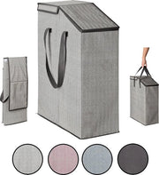 Wasmacchina compatta con coperchio, 52 litri, 20 x 45 x 60 cm, raccolta rifiuti pieghevole, lavatrice compatta, grigio-beige