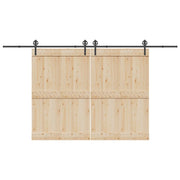 Kit di Binari per Porte Scorrevoli 400 cm Acciaio Nero 3295798