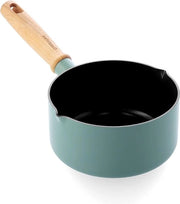Padella ceramica antiaderente salutare - 16 cm/16l - Manico ispirato al legno - Senza PFAS - Adatta per induzione - Blu