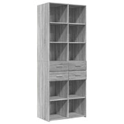Credenza | Madia | Buffet da pranzo | Armadio da pranzo Grigio Sonoma 70x42,5x185 cm in Legno Multistrato