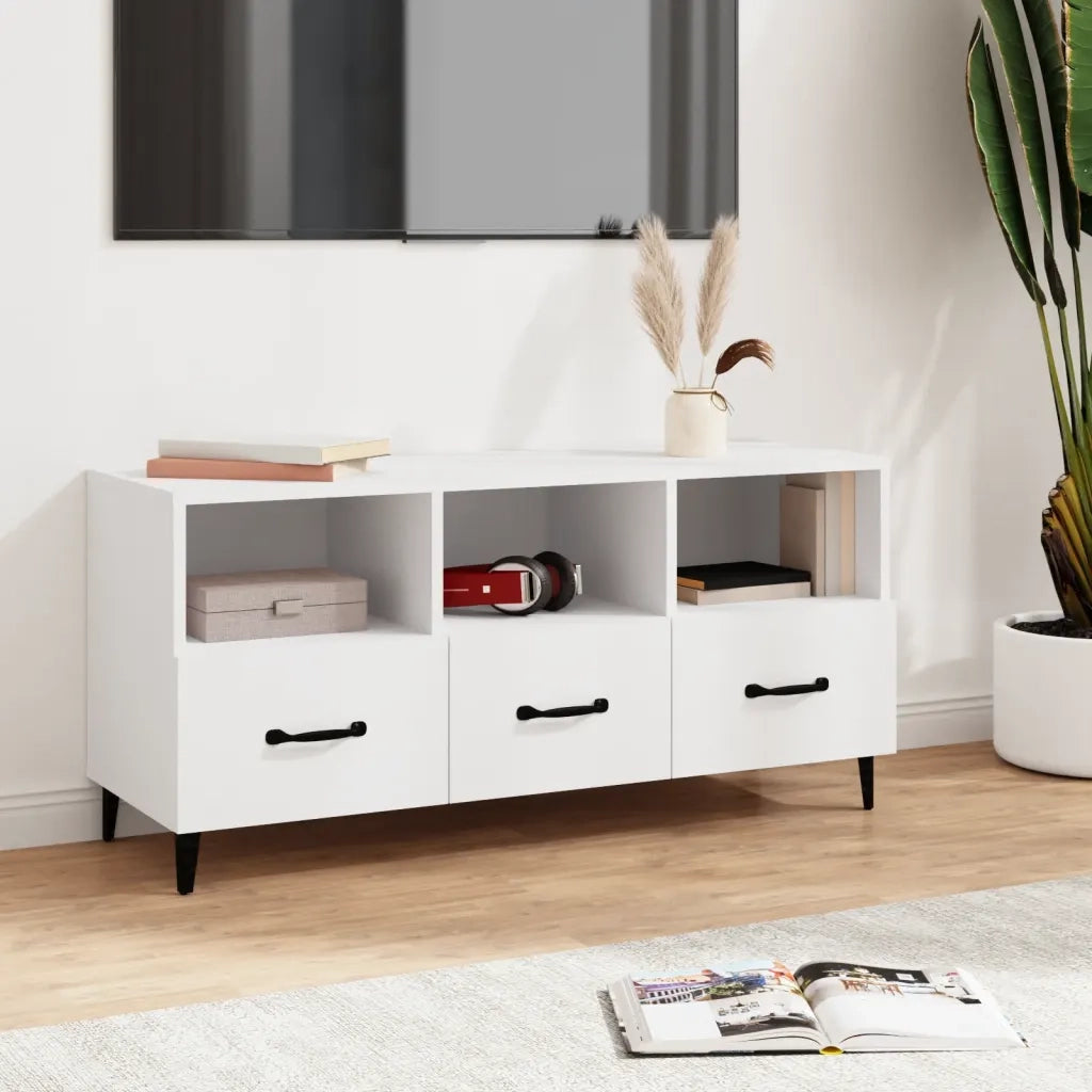 Mobile Porta TV-Mobile per TV-Credenza TV Bianco 102x35x50 cm in Legno Multistrato
