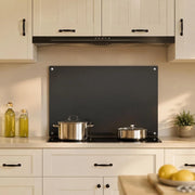 Kitchen Backsplash Black 80x60 Cm Tempered Glass