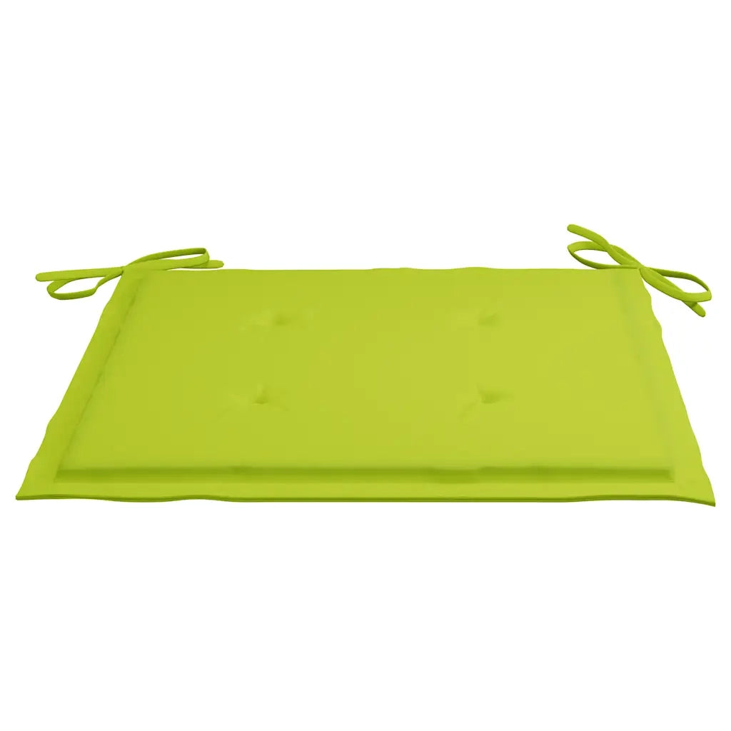 Sedie da Giardino Cuscini Verde Brillante 6 pz Massello di Teak