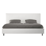 ityhome Letto matrimoniale king size con rete imbottito 180x210 similpelle bianco Mika