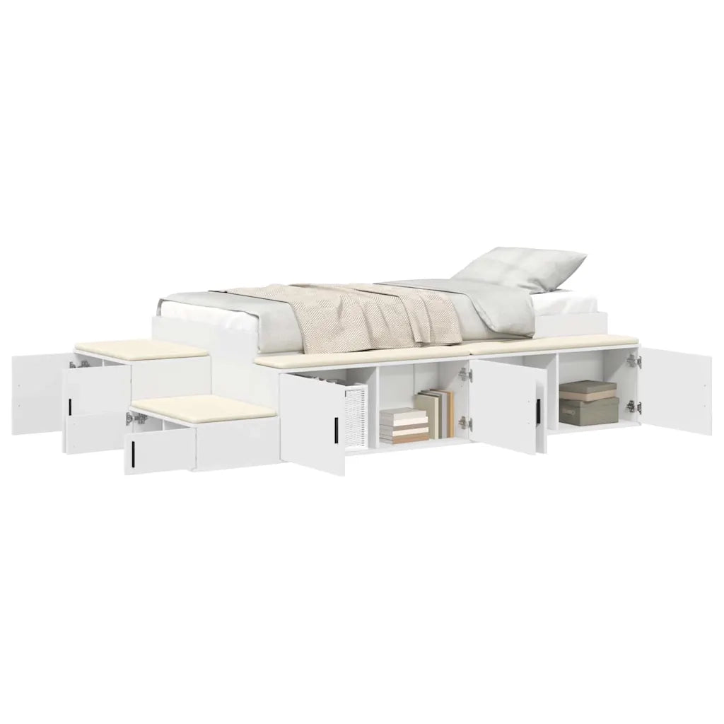 Struttura letto con contenitore Bianco 75 cm Legno multistrato 3335589
