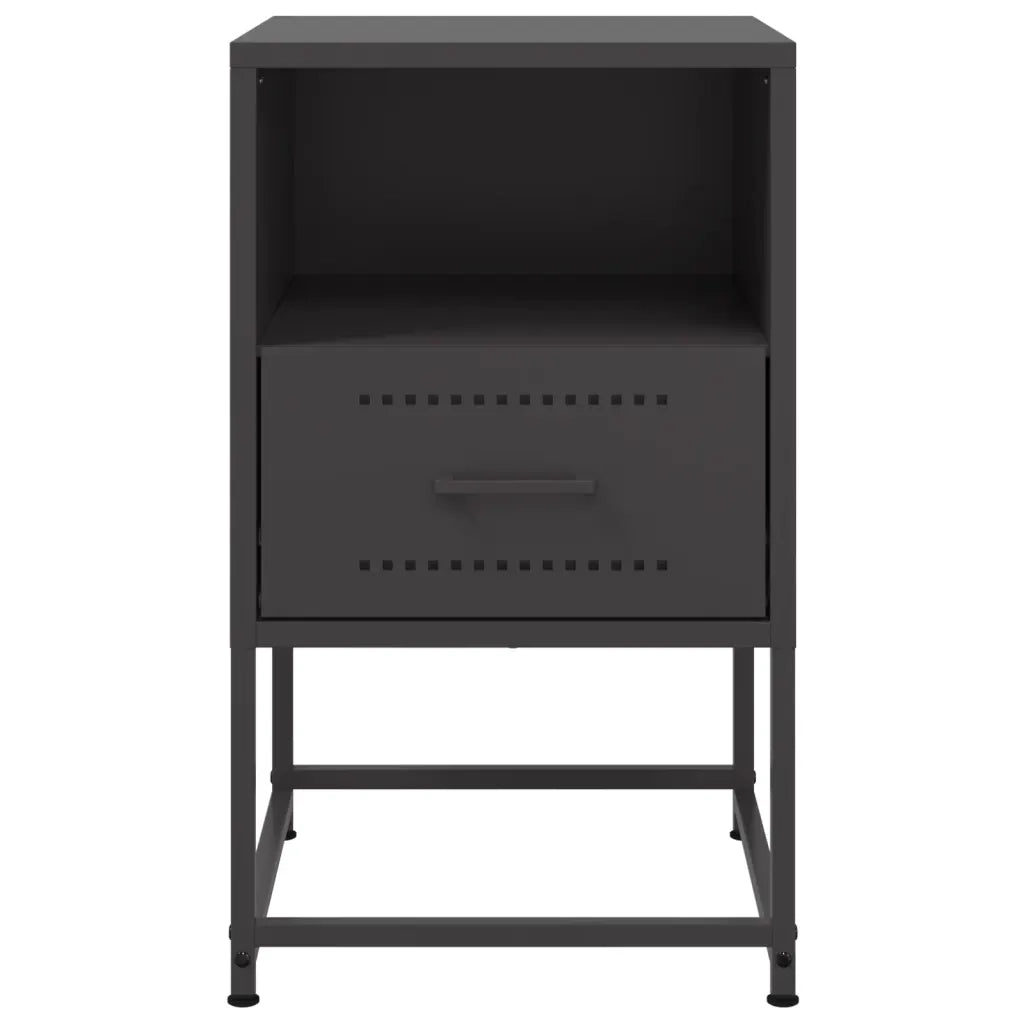 Comodino Nero 36x39x60,5 cm in Acciaio 846554