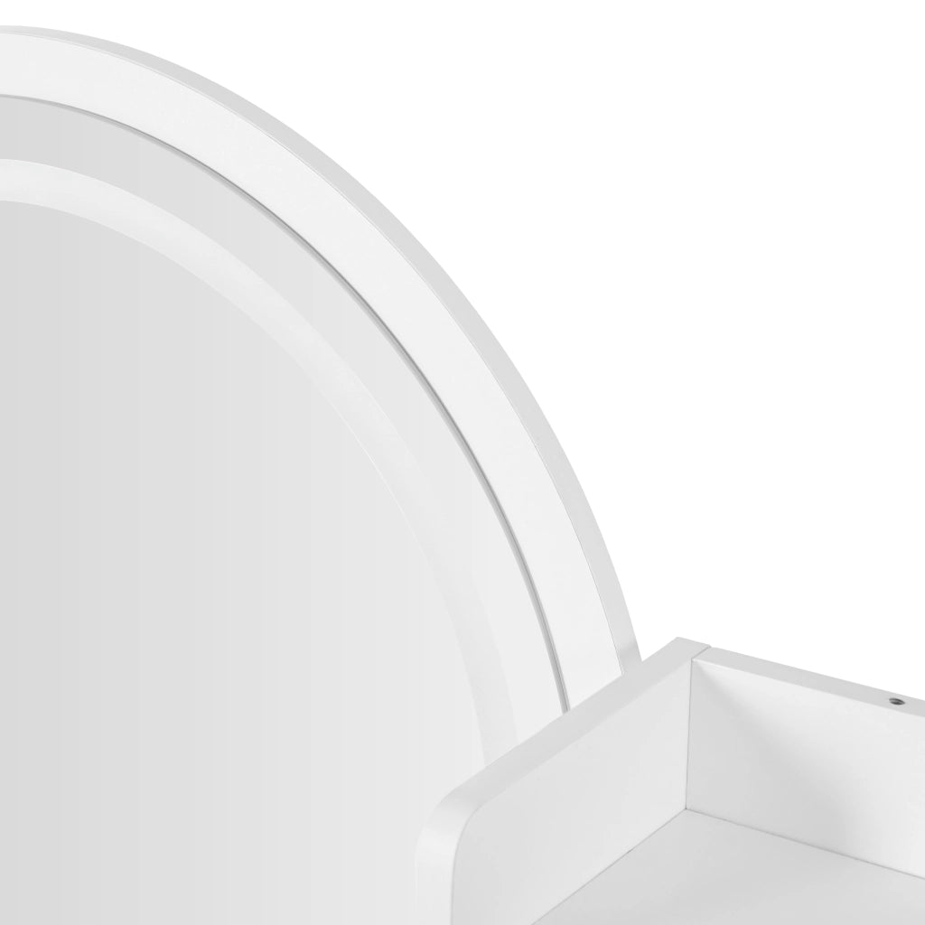 Tavolo da Trucco con Specchio e LED ¨C MINIMAL ¨C 9 Cassetti, Bianco, 120x40x135 cm