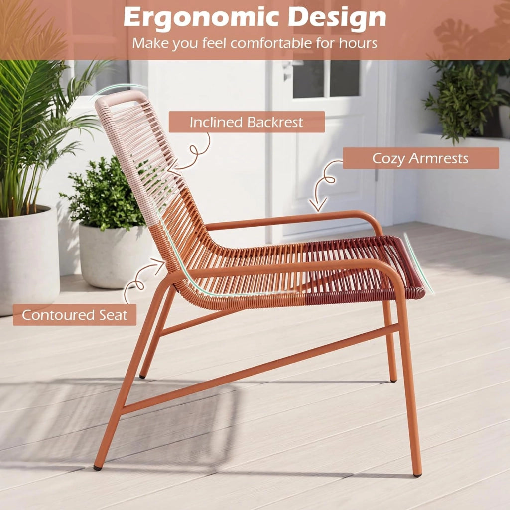 Set di mobili da giardino in rattan, piccolo balcone, set da 2 sedie con tavolo, mobili per 2 persone, mobili da terrazza, set da giardino, resistente alle intemperie, set di mobili per