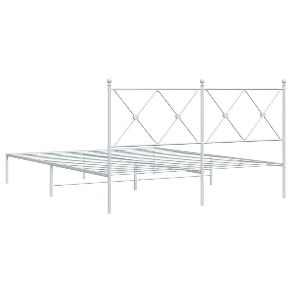 Giroletto con Testiera Metallo Bianco 150x200 cm