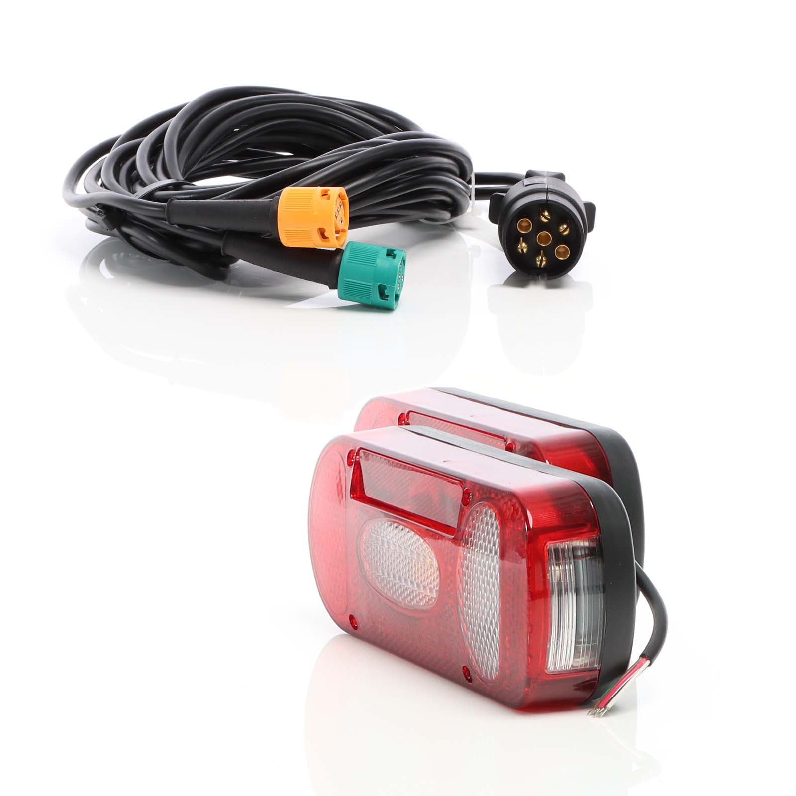 Set 2 luci posteriori RFS T1 con cavo a 7 poli da 5 m per illuminazione rimorchi