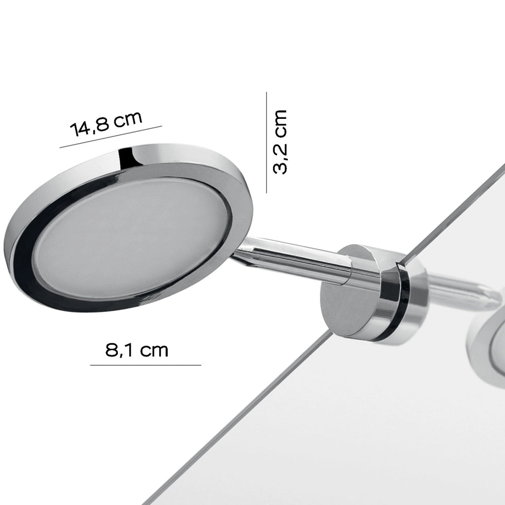 Lampada applique led con attacco univrsale a pinza in Cromall e resine termoplastice DO41 serie Gedy MAIORCA Cromato