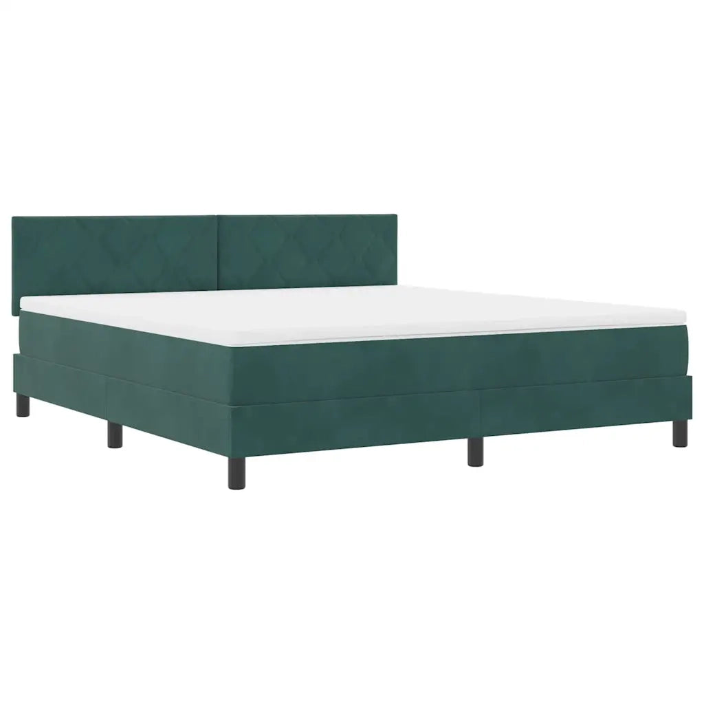 Letto a Sorgente LED con led Verde Scuro 180 x 200 cm Velluto 3342737