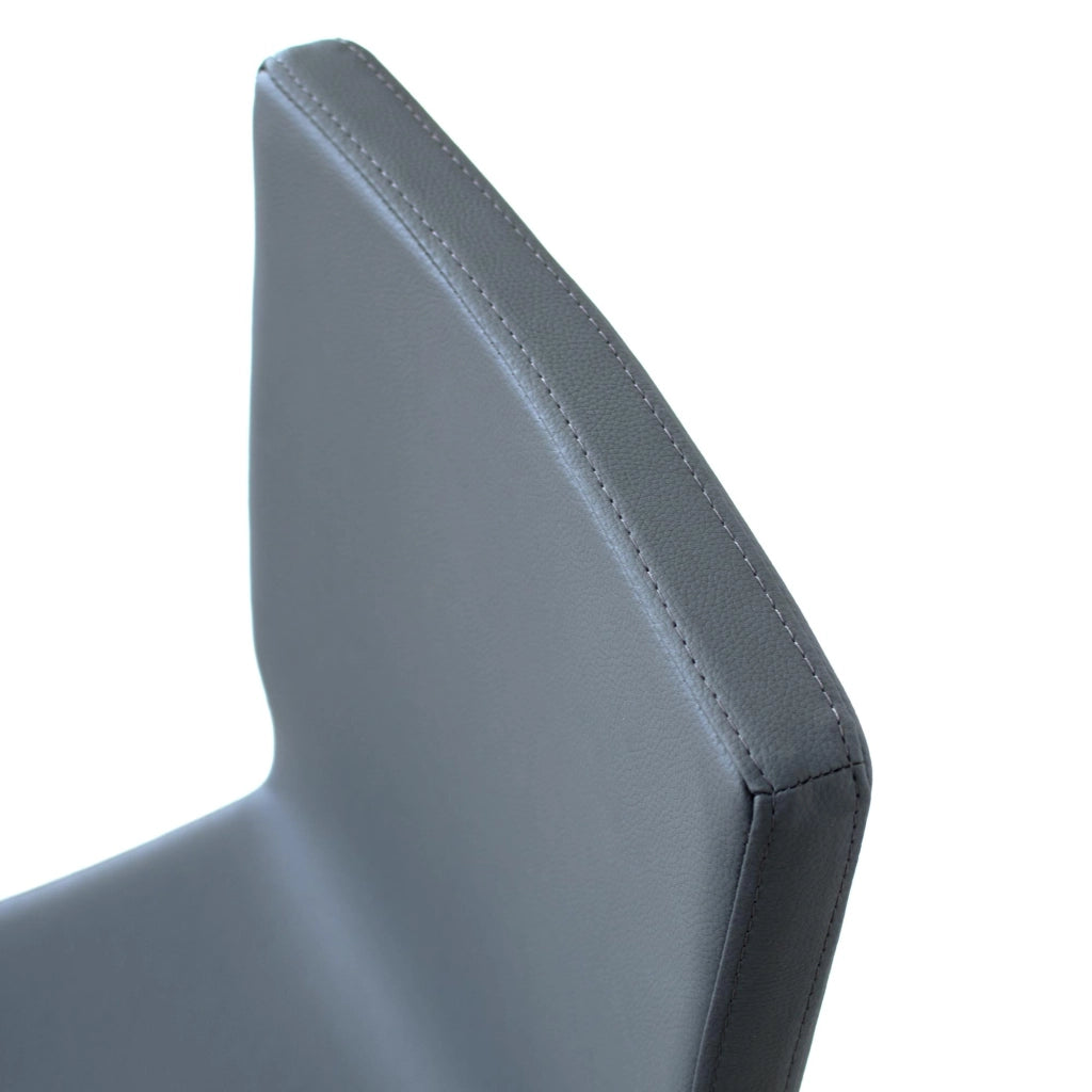 Sedia 40/44x42x86 cm Armida gambe Antracite in Similpelle Grigio