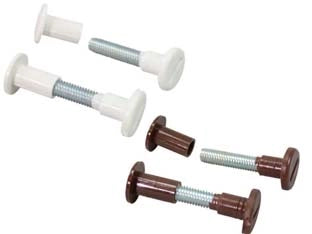 VITI DI GIUNZIONE IN NYLON E ACCIAIO ZINCATO- - lunghezza mm.30/40 bianche - 50 pezzi