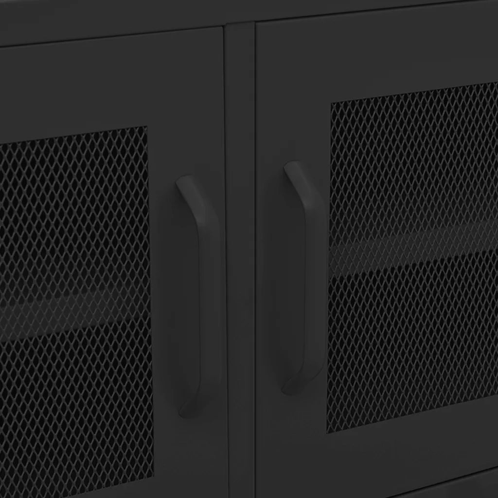 Mobile TV-Credenza per TV Nero 105x35x50 cm in Acciaio