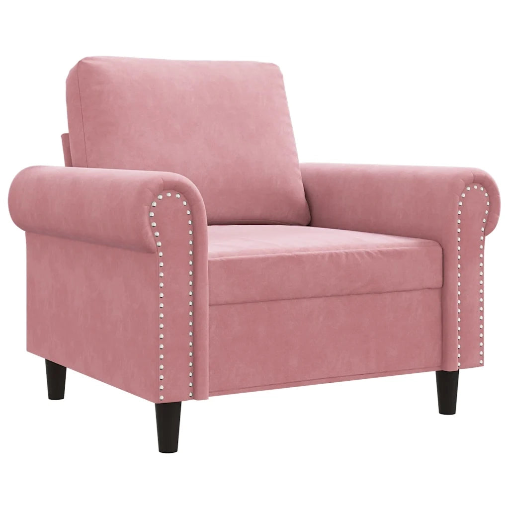 Poltrona Rosa 60 cm Velluto 359512