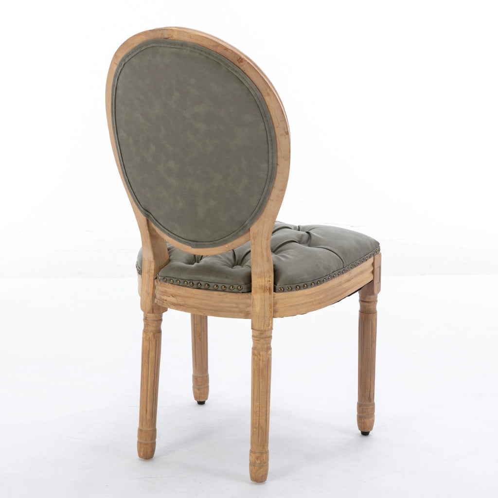 SEDIA Imbottita Schienale Ovale Set da 2 pezzi Verde Oliva PU